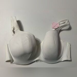 NWT 42D Cacique Elegant White Women's Bra molded cups wide straps
